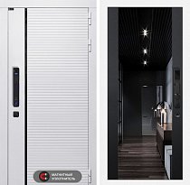 LABIRINT Входная металлическая дверь Роял Смарт панель Зеркало Максимум цвет черный кварц