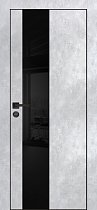 Profilo Porte модель PX-6 кромка чёрная с 4-х сторон цвет Серый бетон стекло лакобель чёрный