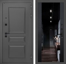 LABIRINT Входная металлическая дверь Орлеан панель Зеркало Максимум цвет чёрный кварц