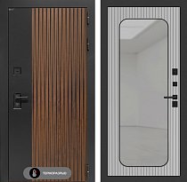 LABIRINT Входная металлическая дверь с терморазрывом АйсЛаб панель Зеркало Аркада цвет Веллюто ферро с патиной