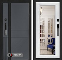 LABIRINT Входная металлическая дверь ЭвоЛаб Смарт панель Зеркало Фацет цвет белый софт
