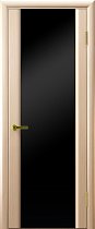 Дверь Люксор Санай-3 беленый дуб стекло чёрное