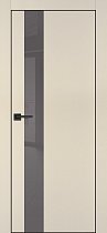 Profilo Porte модель PX-10 кромка чёрная с 4-х сторон цвет Бежевый матовый стекло лакобель серый
