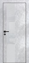 Profilo Porte модель PX-6 кромка чёрная с 4-х сторон цвет Серый бетон стекло лакобель лунный