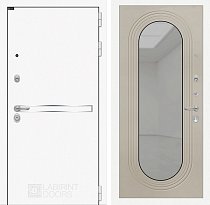 LABIRINT Входная металлическая дверь Лайн Вайт панель Зеркало Дольче цвет капучино