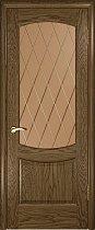 Дверь Люксор Лаура-2 дуб морёный светлый стекло