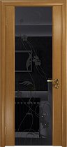 Дверь DioDoor Винтаж-3 анегри черный триплекс Вьюнок глянцевый