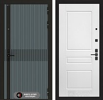 LABIRINT Входная металлическая акустическая дверь ISSIDA панель №3 цвет белый софт
