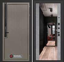 LABIRINT Входная металлическая дверь Лаб-1 Про панель Зеркало Максимум цвет бетон светлый