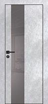 Profilo Porte модель PX-6 кромка чёрная с 4-х сторон цвет Серый бетон стекло лакобель серый