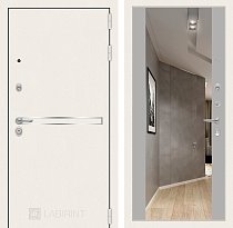 LABIRINT Входная металлическая дверь LINE WHITE панель Зеркало Максимум грей soft