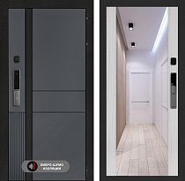 LABIRINT Входная металлическая дверь ЭвоЛаб Смарт панель Зеркало Максимум цвет сандал белый