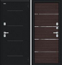 Входная Дверь Thermo Лайн/BChrome Букле черное/Wenge Melinga