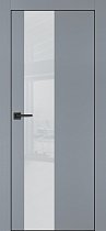Profilo Porte модель PX-6 кромка чёрная с 4-х сторон цвет Серый матовый стекло лакобель лунный