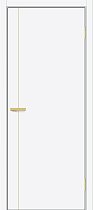 Дверь Браво модель Браво-0.10.П цвет Белый шёлк молдинг золото