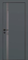 Profilo Porte модель PX-8 кромка чёрная с 4-х сторон цвет Графит матовый стекло лакобель серый