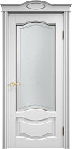 Дверь Массив Ольхи модель Ол33 цвет Эмаль белая стекло 33-2