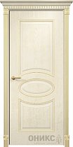 Дверь Оникс модель Эллипс фреза-2 цвет Слоновая кость патина золото