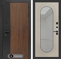 LABIRINT Входная металлическая дверь с терморазрывом АйсЛаб панель Зеркало Дольче цвет капучино