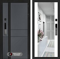 LABIRINT Входная металлическая дверь ЭвоЛаб Смарт панель Зеркало Максимум цвет белый софт