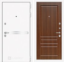 LABIRINT Входная металлическая дверь Лайн Вайт панель №3 цвет орех бренди