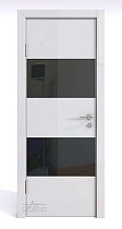 Линия Дверей Шумоизоляционная дверь 42 Дб модель 608 цвет глянец Белый стекло лакобель черный