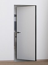 Дверь Profilo Porte INVISIBLE модель РX-0 REVERSE кромка AL чёрная c 4-x сторон