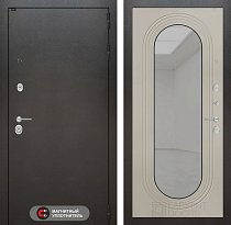LABIRINT Входная металлическая дверь Сильвер панель Зеркало Дольче цвет капучино