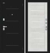 Входная Дверь модель Техно/BChrome цвет Букле черное/Bianco Melinga