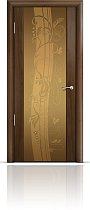 Дверь Мильяна модель Омега-2 цвет Американский орех триплекс бронзовый Мотив