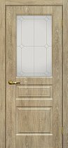 Дверь МариаМ Версаль-2 Дуб песочный стекло контур серебро
