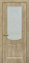 Дверь МариаМ Сиена-3 Дуб песочный стекло контур серебро