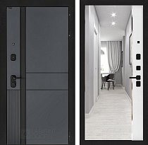 LABIRINT Входная металлическая дверь EvoLAB панель Зеркало Панорама цвет белый софт