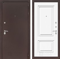 LABIRINT Входная металлическая дверь CLASSIC антик медь панель №26 эмаль белая