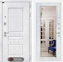 LABIRINT Входная металлическая дверь Версаль панель Зеркало Фацет цвет белый софт