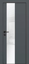 Profilo Porte модель PX-6 кромка чёрная с 4-х сторон цвет Графит матовый стекло лакобель белый