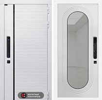 LABIRINT Входная металлическая дверь Роял Смарт панель Зеркало Дольче цвет белый софт