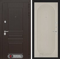 LABIRINT Входная металлическая дверь Мегаполис панель №33 цвет капучино