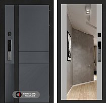 LABIRINT Входная металлическая дверь ЭвоЛаб Смарт панель Зеркало Максимум цвет грей софт