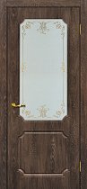 Дверь МариаМ Сиена-4 Дуб корица стекло контур золото
