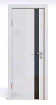 Линия Дверей Шумоизоляционная дверь 42 Дб модель 607 цвет глянец Белый стекло лакобель черный