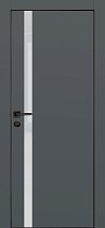 Profilo Porte модель PX-8 кромка чёрная с 4-х сторон цвет Графит матовый стекло лакобель лунный
