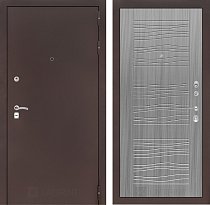 LABIRINT Входная металлическая дверь CLASSIC антик медь панель 6 сандал серый
