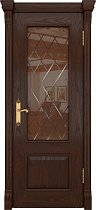 Дверь DioDoor Цезарь-1 дуб коньячный стекло бронзовое гравировка Англия