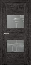 Дверь Status Versia модель 221 Дуб патина стекло лакобель серый