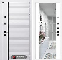 LABIRINT Входная металлическая дверь Роял панель Зеркало Максимум цвет белый софт