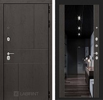 LABIRINT Входная металлическая дверь URBAN панель Зеркало Максимум чёрный кварц