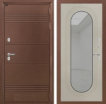 LABIRINT Входная металлическая дверь с терморазрывом Термо Лайт панель Зеркало Дольче цвет капучино