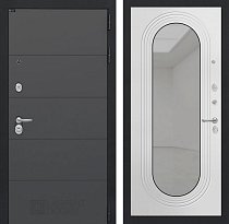 LABIRINT Входная металлическая дверь Арт Графит панель Зеркало Дольче цвет белый софт