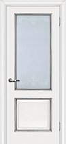 Дверь МариаМ Мурано-1 Белый патина серебро стекло контурный полимер серебро